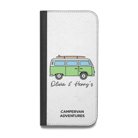 Green Bespoke Campervan Adventures Vegan Leather Flip Samsung Case