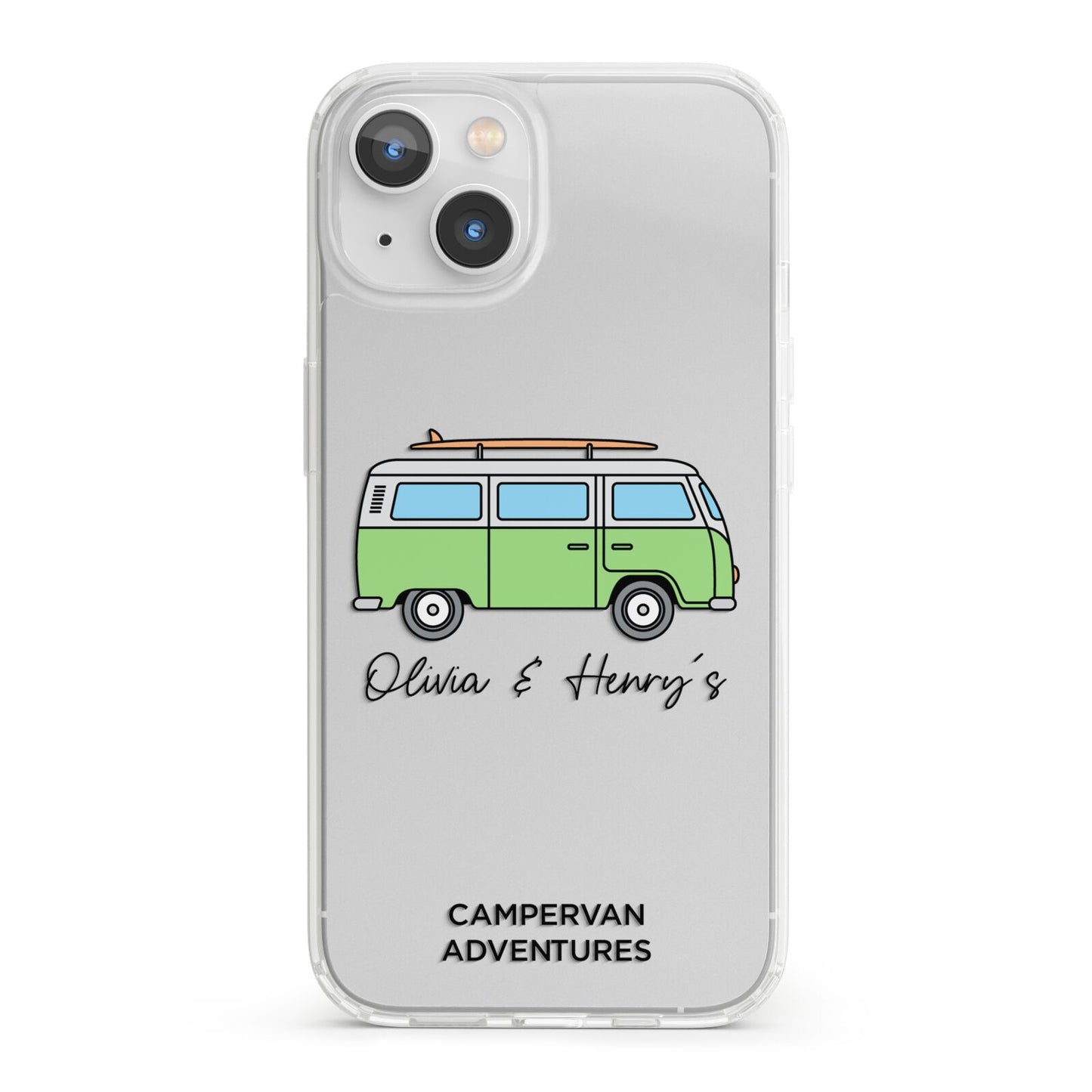 Green Bespoke Campervan Adventures iPhone 13 Clear Bumper Case