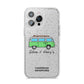Green Bespoke Campervan Adventures iPhone 14 Pro Max Glitter Tough Case Silver