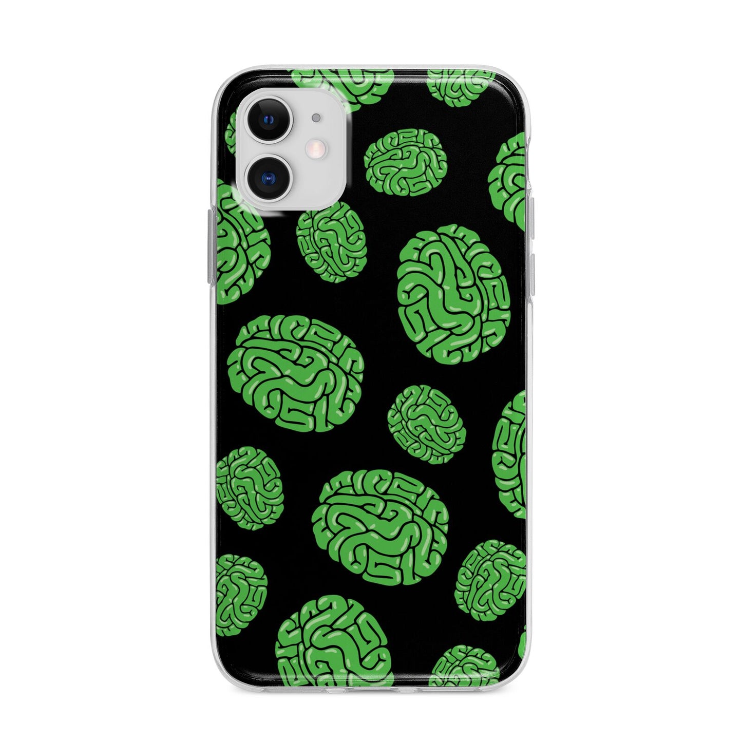 Green Brains Apple iPhone 11 in White with Bumper Case