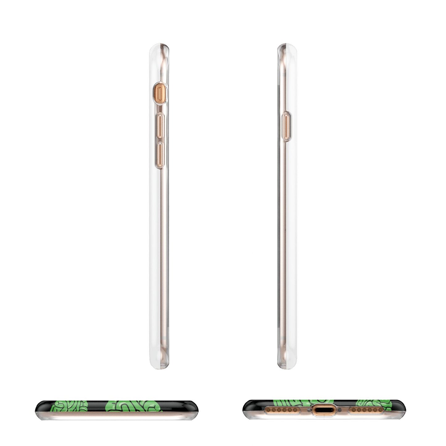 Green Brains Apple iPhone 7 8 3D Wrap Tough Case Alternative Image Angles