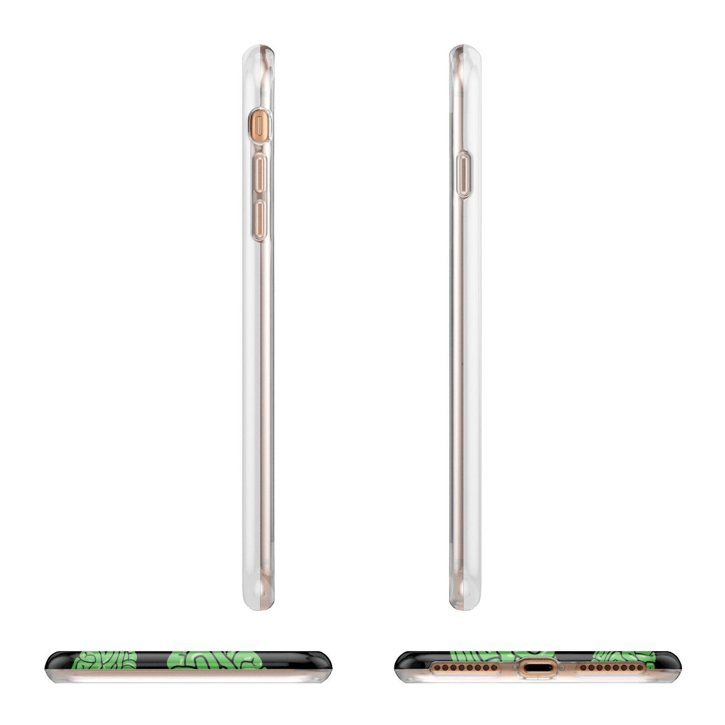 Green Brains Apple iPhone 7 8 Plus 3D Wrap Tough Case Alternative Image Angles