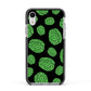 Green Brains Apple iPhone XR Impact Case Black Edge on Silver Phone