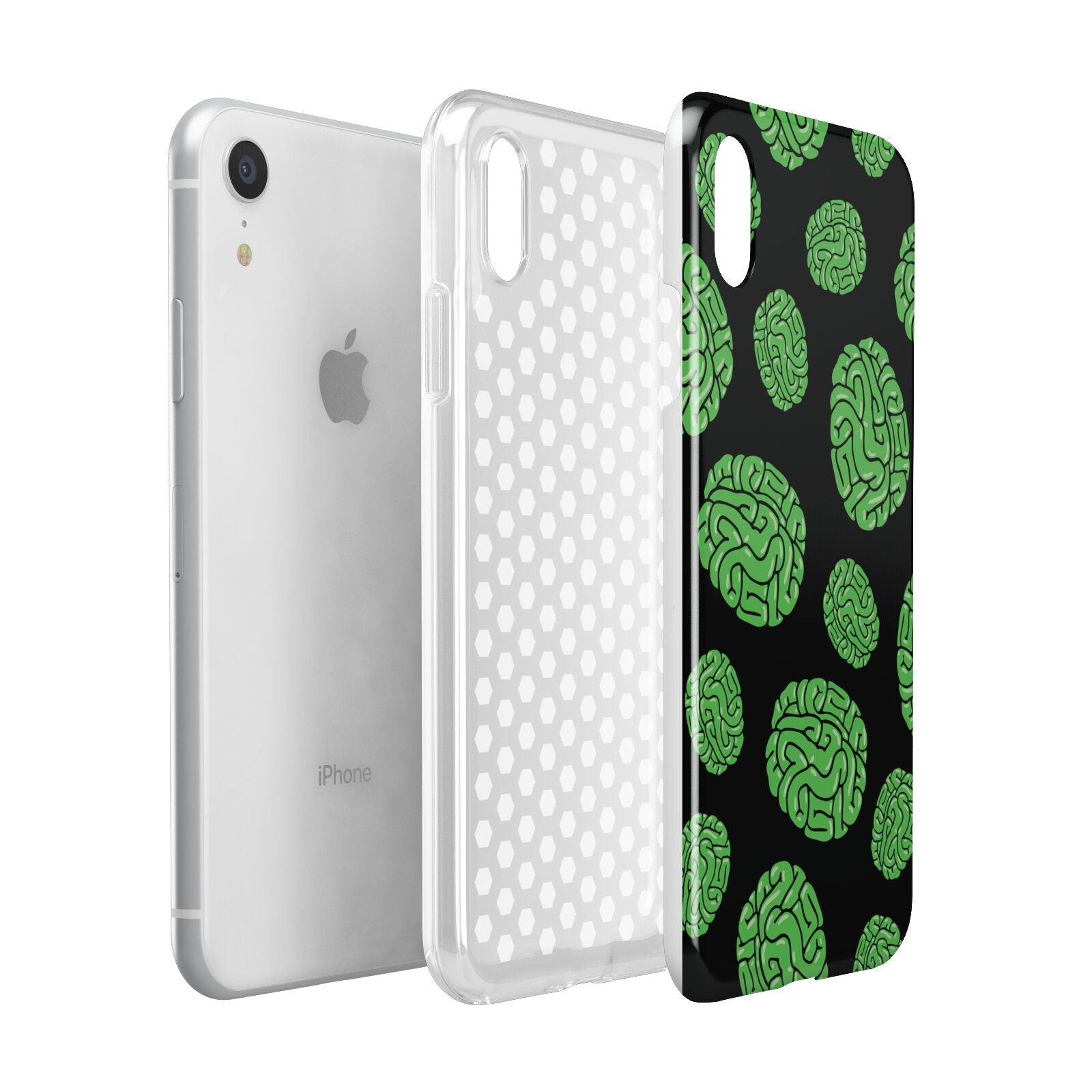 Green Brains Apple iPhone XR White 3D Tough Case Expanded view