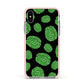 Green Brains Apple iPhone Xs Impact Case Pink Edge on Silver Phone