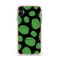 Green Brains Apple iPhone Xs Max Impact Case Pink Edge on Silver Phone