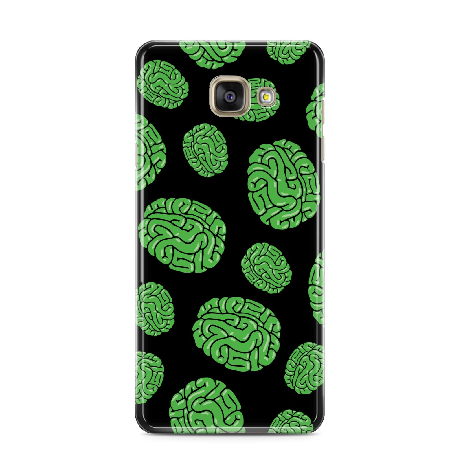 Green Brains Samsung Galaxy A3 2016 Case on gold phone