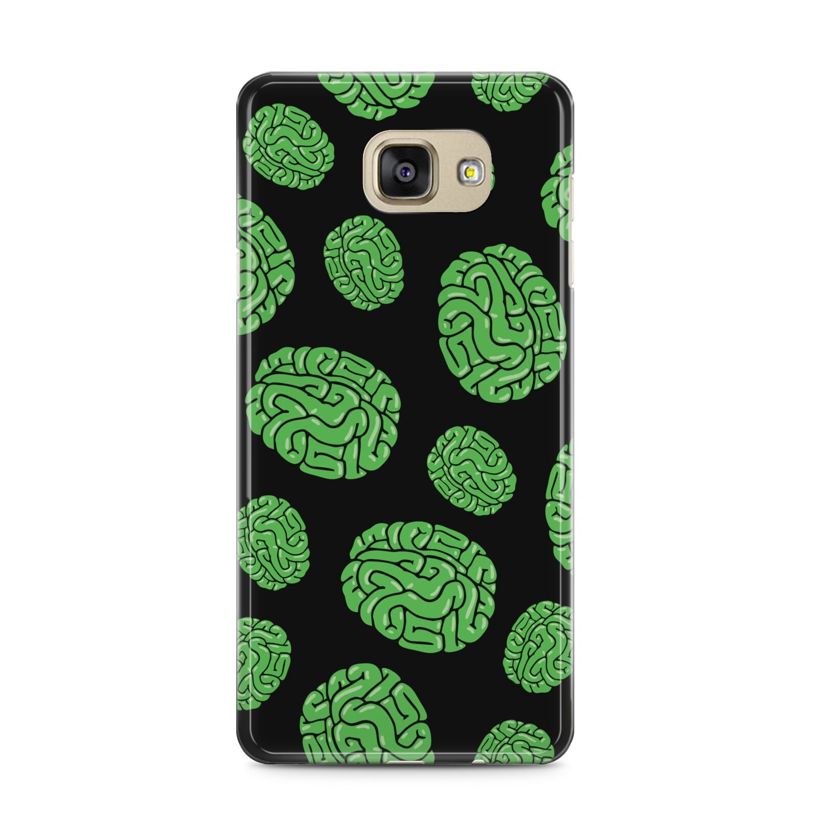 Green Brains Samsung Galaxy A5 2016 Case on gold phone