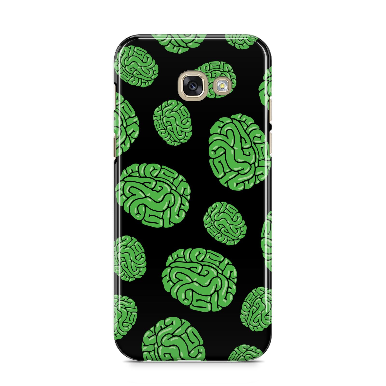 Green Brains Samsung Galaxy A5 2017 Case on gold phone
