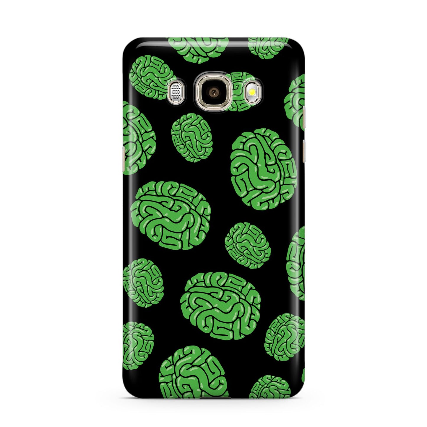 Green Brains Samsung Galaxy J7 2016 Case on gold phone