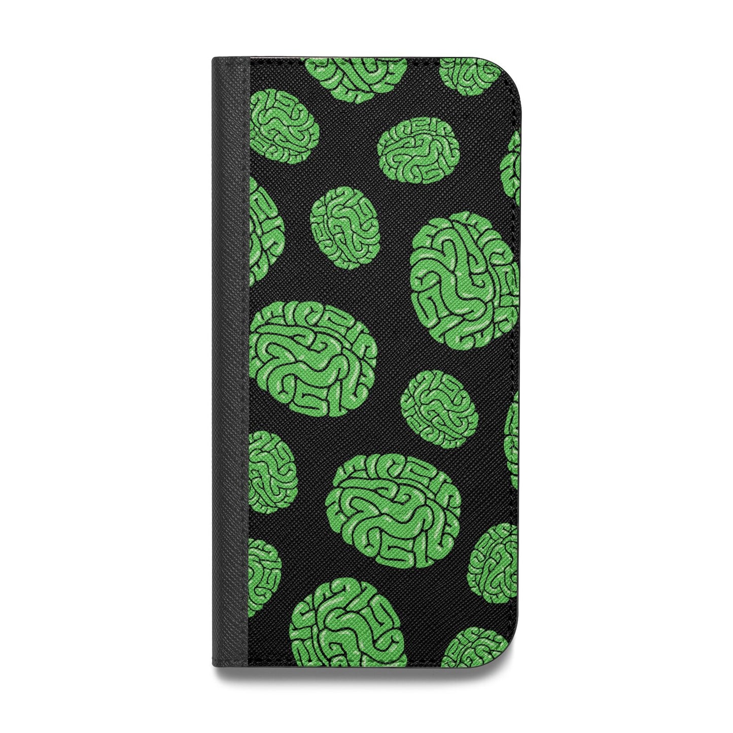 Green Brains Vegan Leather Flip iPhone Case