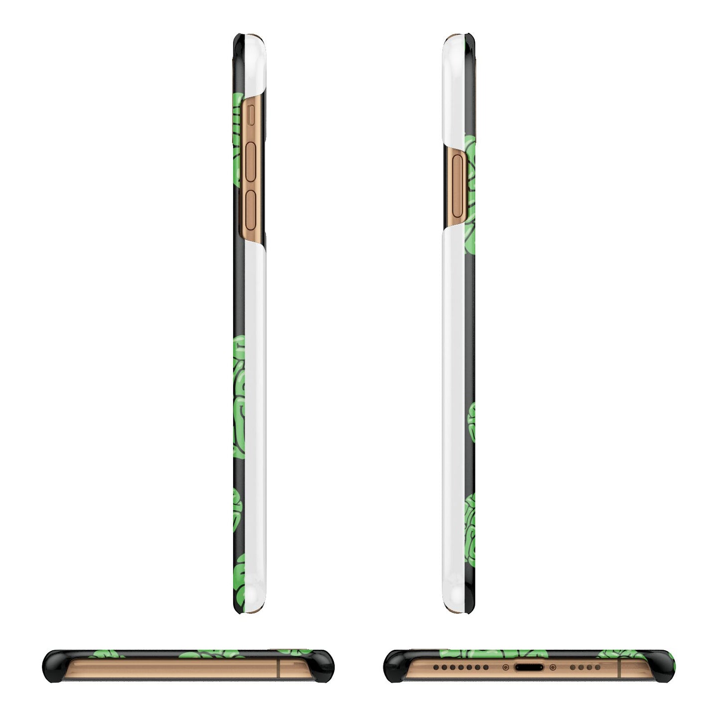 Green Brains iPhone 11 Pro Max 3D Snap Case Angle Images