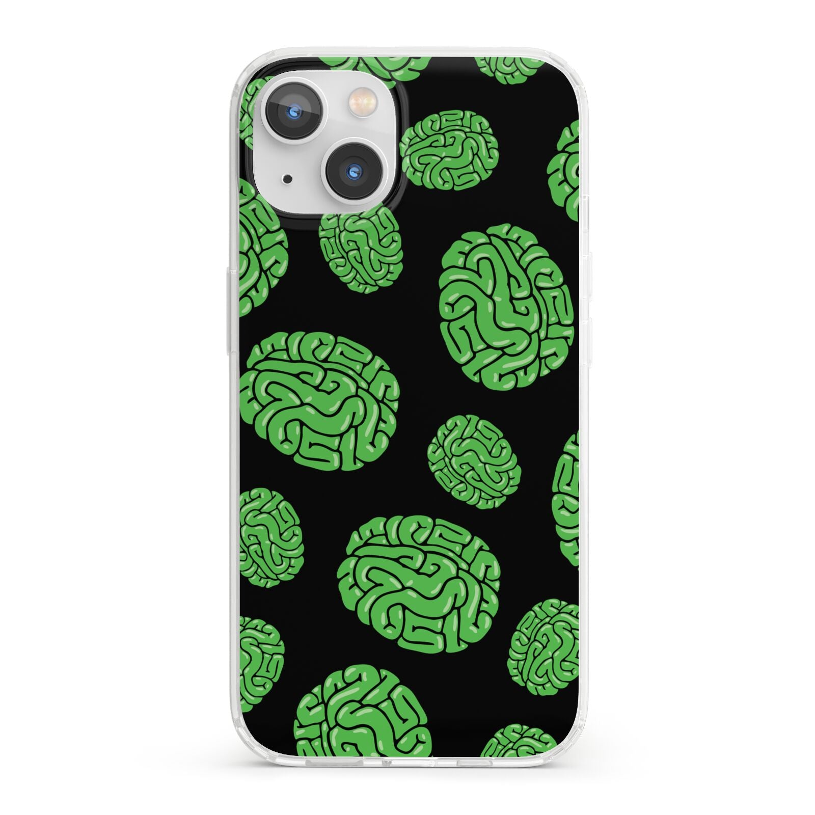 Green Brains iPhone 13 Clear Bumper Case