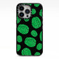 Green Brains iPhone 13 Pro Black Impact Case on Silver phone