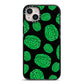 Green Brains iPhone 14 Plus Black Impact Case on Silver phone