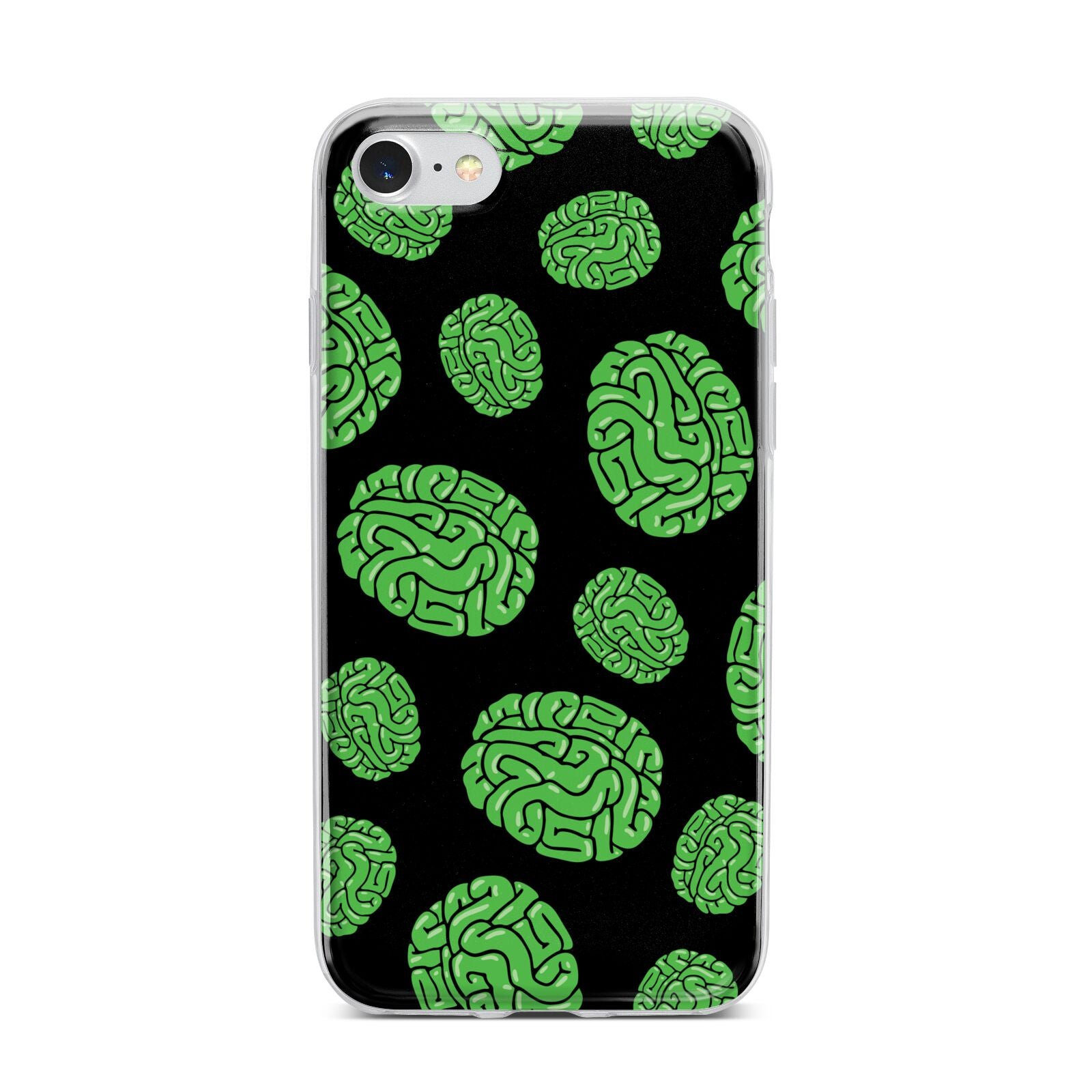 Green Brains iPhone 7 Bumper Case on Silver iPhone