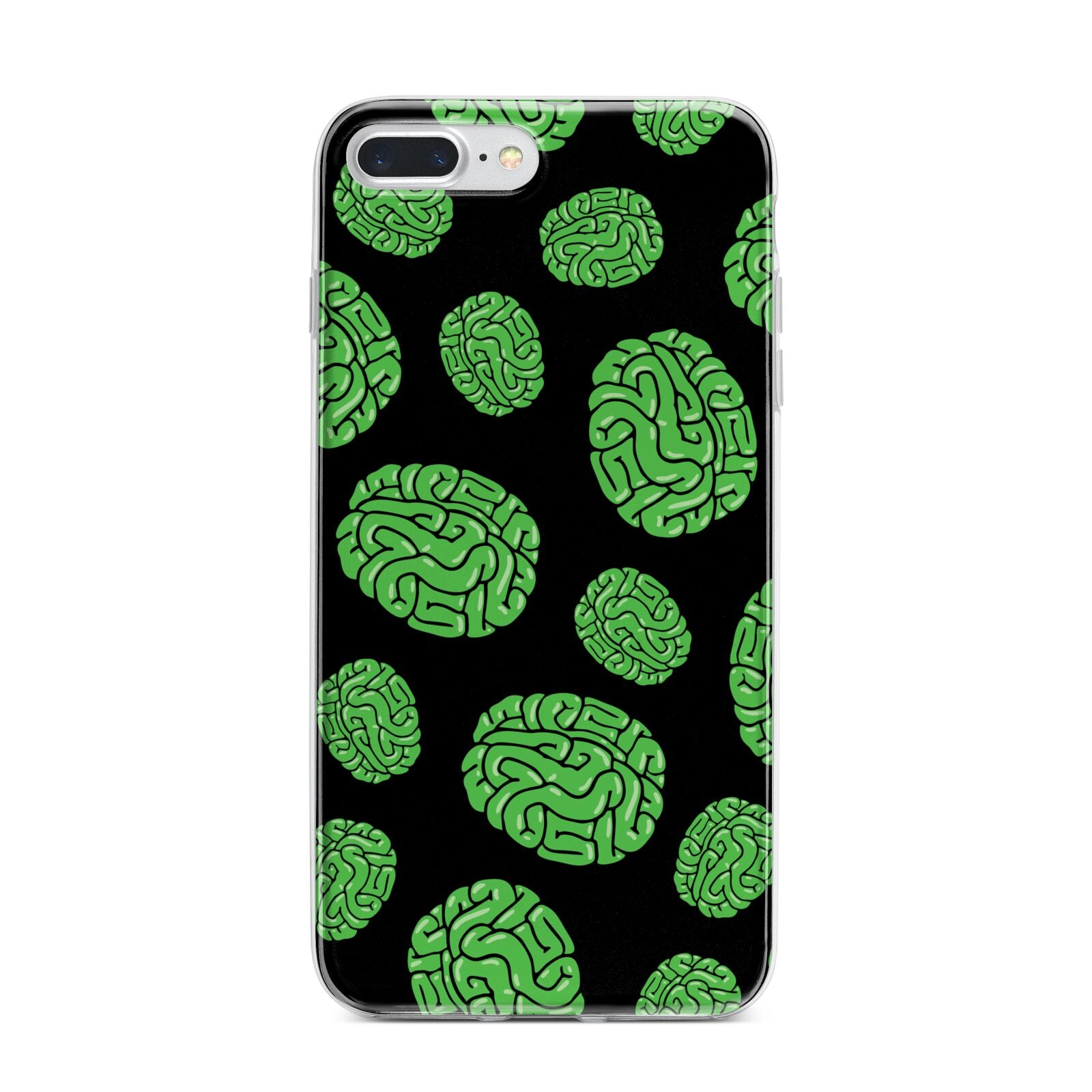 Green Brains iPhone 7 Plus Bumper Case on Silver iPhone