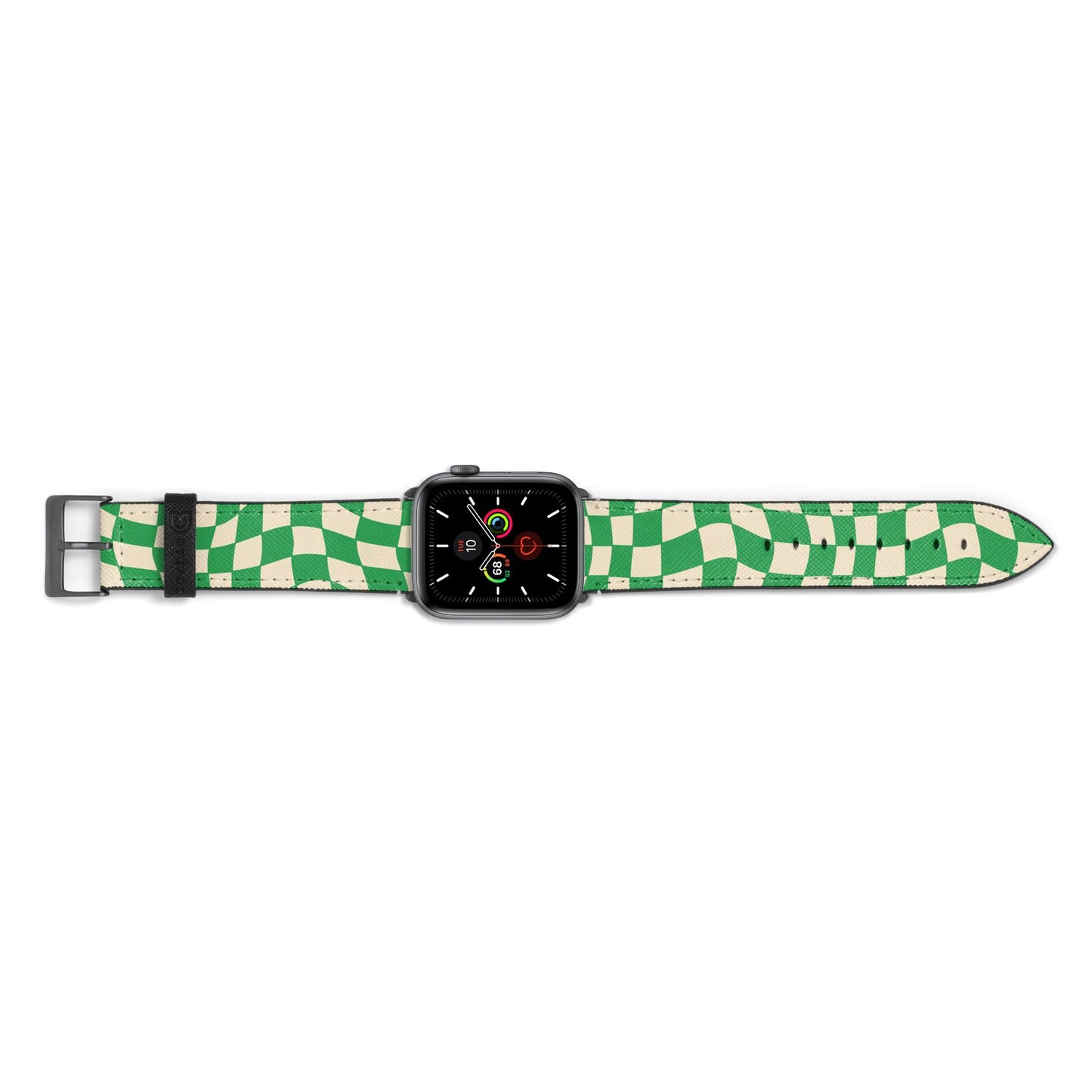 Green Check Apple Watch Strap Landscape Image Space Grey Hardware
