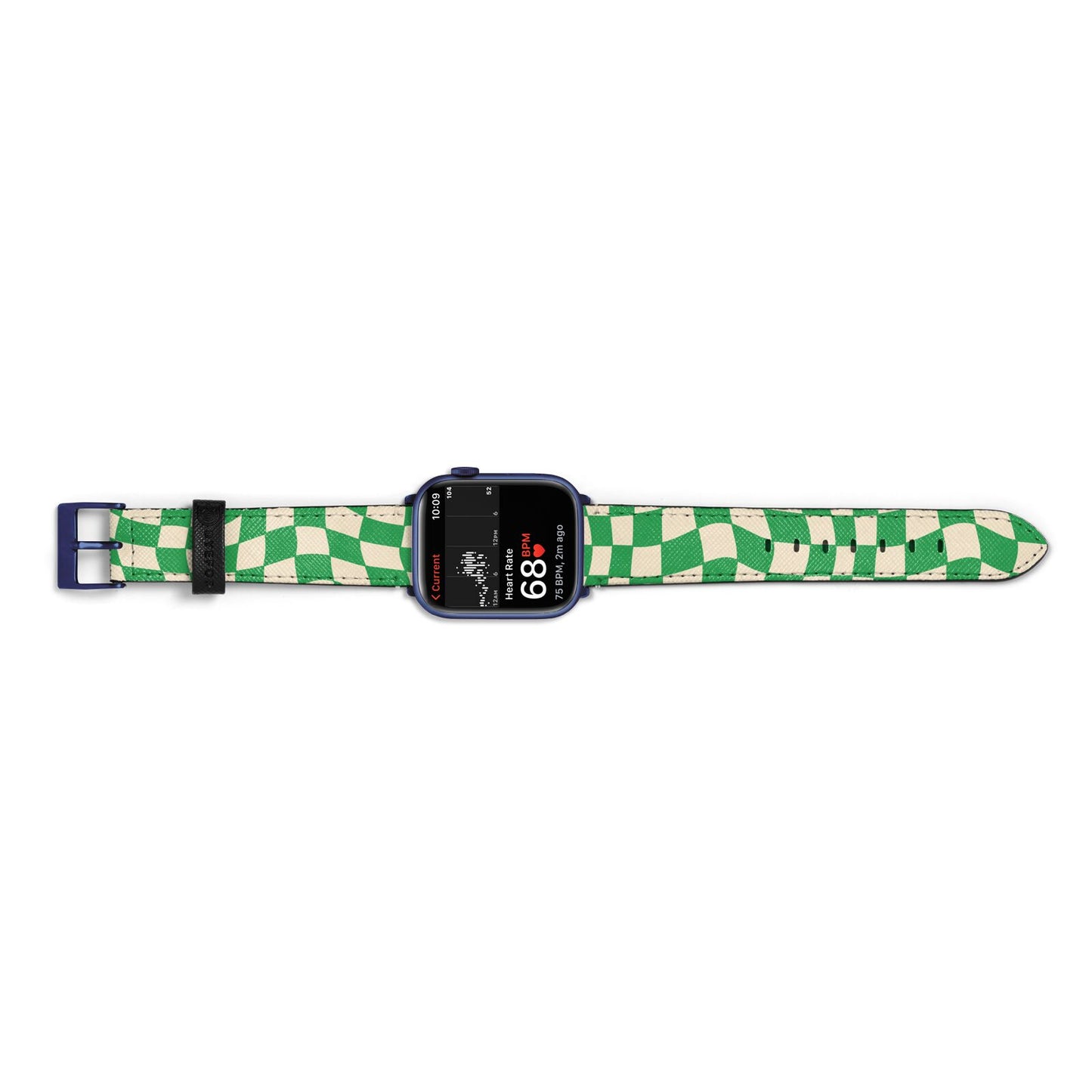 Green Check Apple Watch Strap Size 38mm Landscape Image Blue Hardware