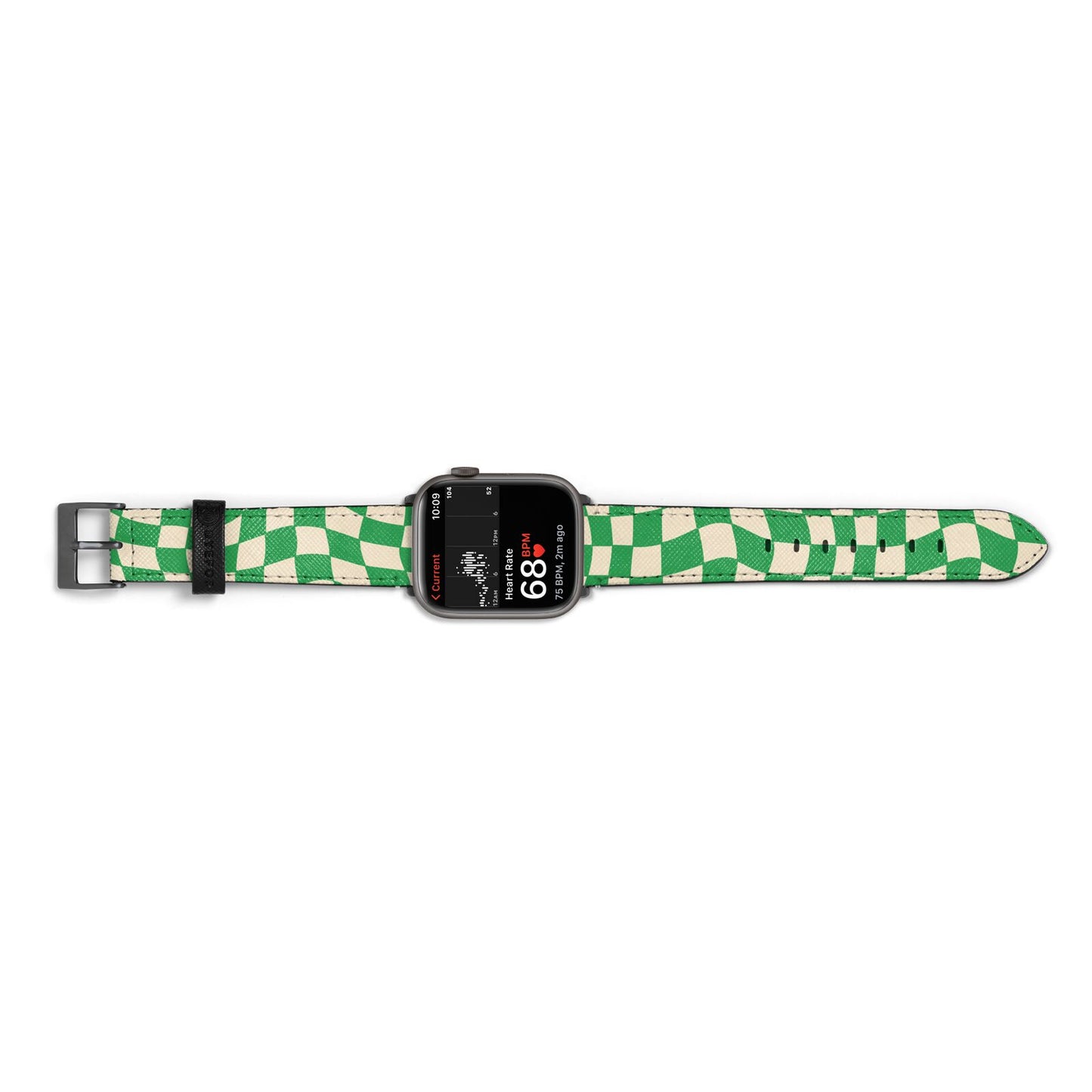 Green Check Apple Watch Strap Size 38mm Landscape Image Space Grey Hardware