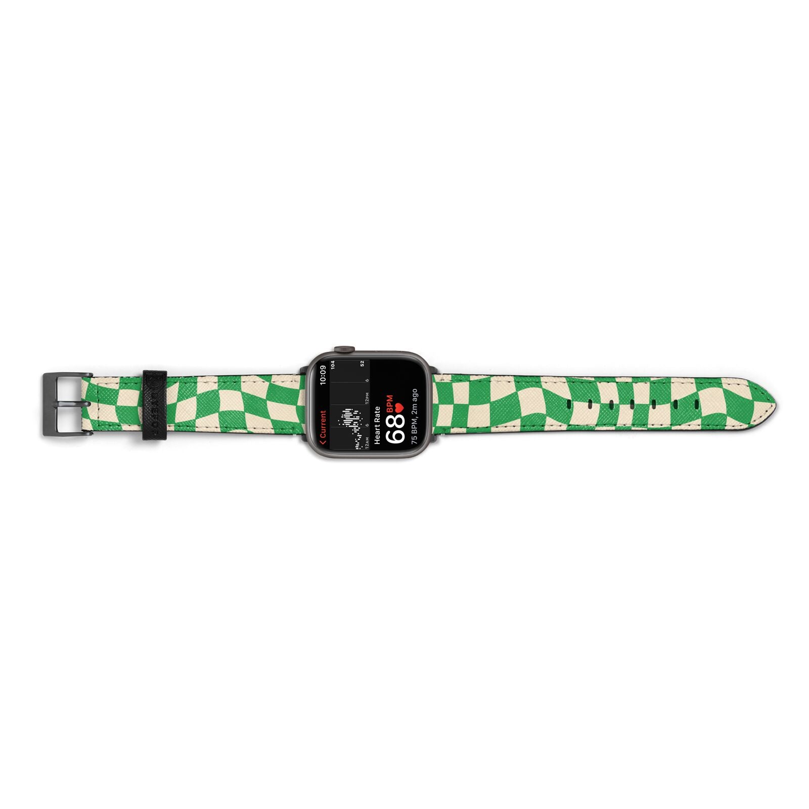 Green Check Apple Watch Strap Size 38mm Landscape Image Space Grey Hardware