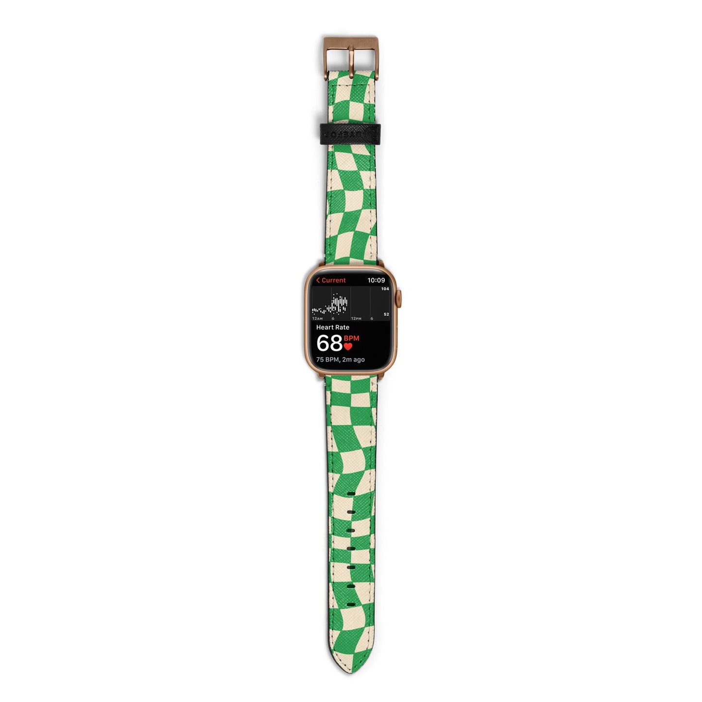 Green Check Apple Watch Strap Size 38mm with Gold Hardware