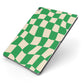Green Check Apple iPad Case on Grey iPad Side View