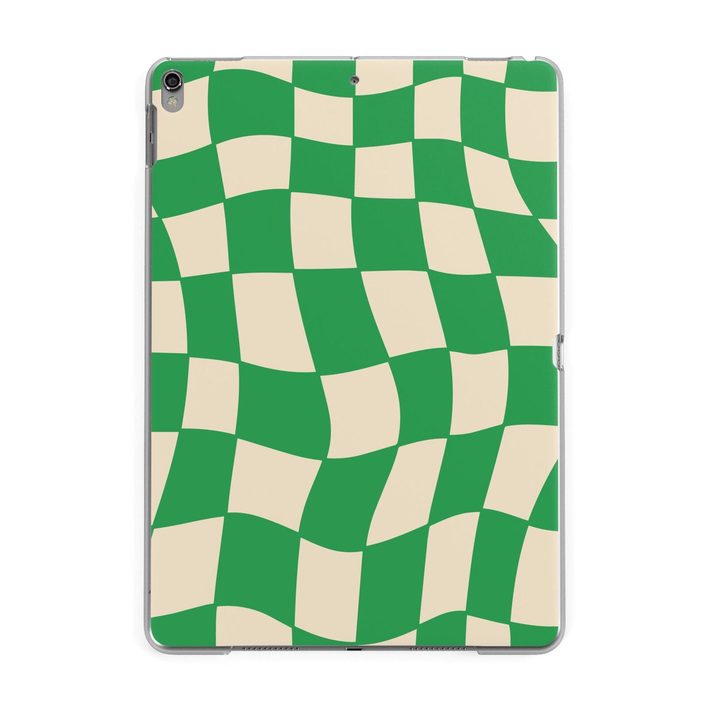 Green Check Apple iPad Grey Case