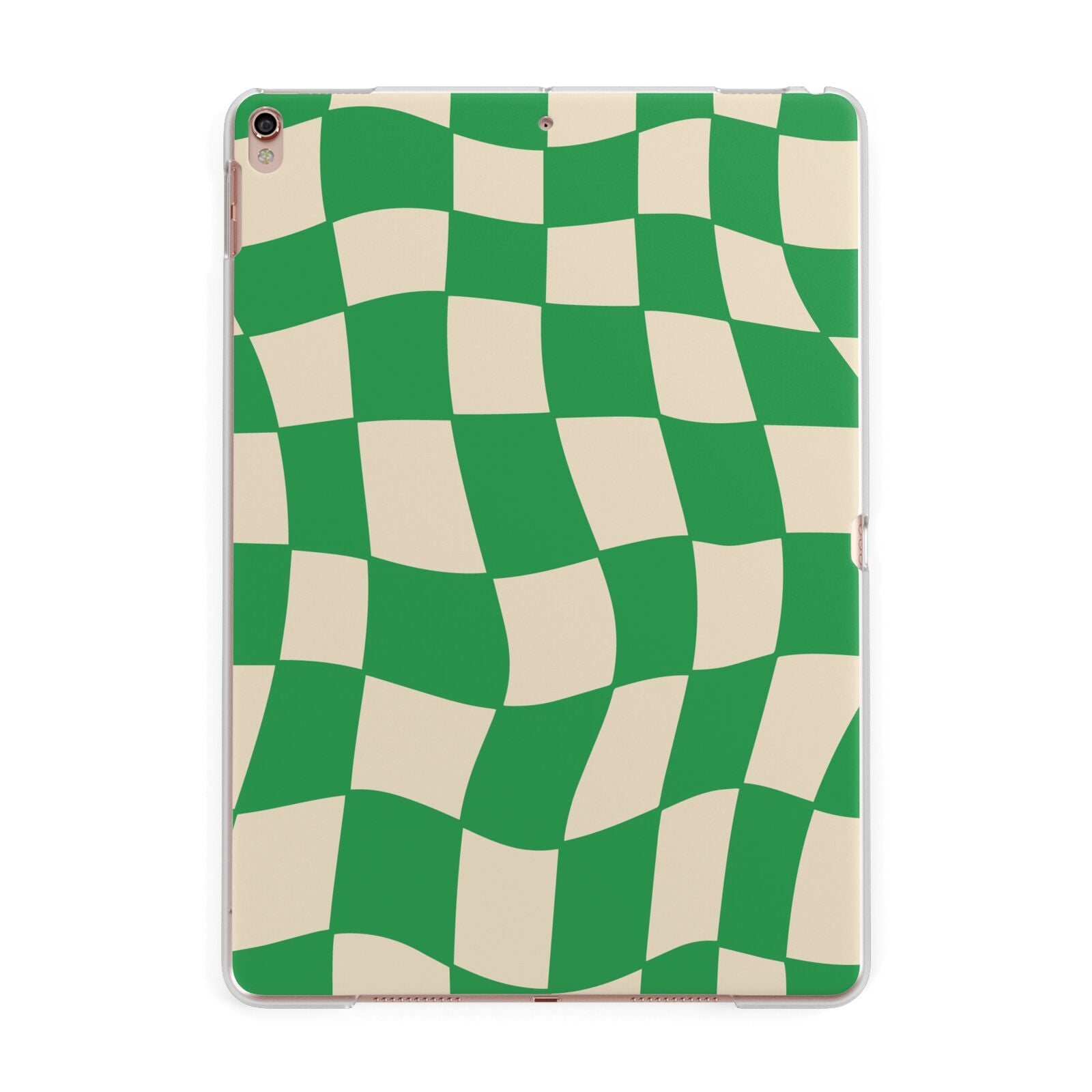 Green Check Apple iPad Rose Gold Case