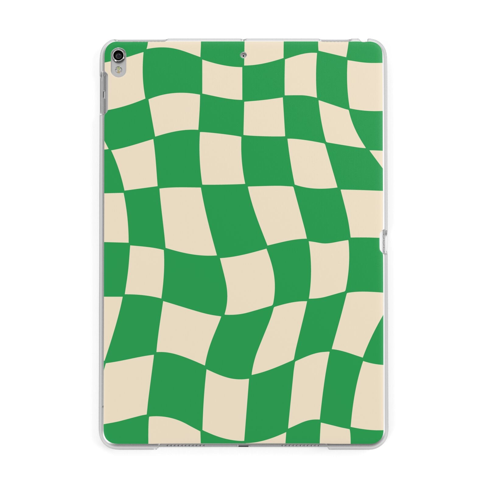 Green Check Apple iPad Silver Case