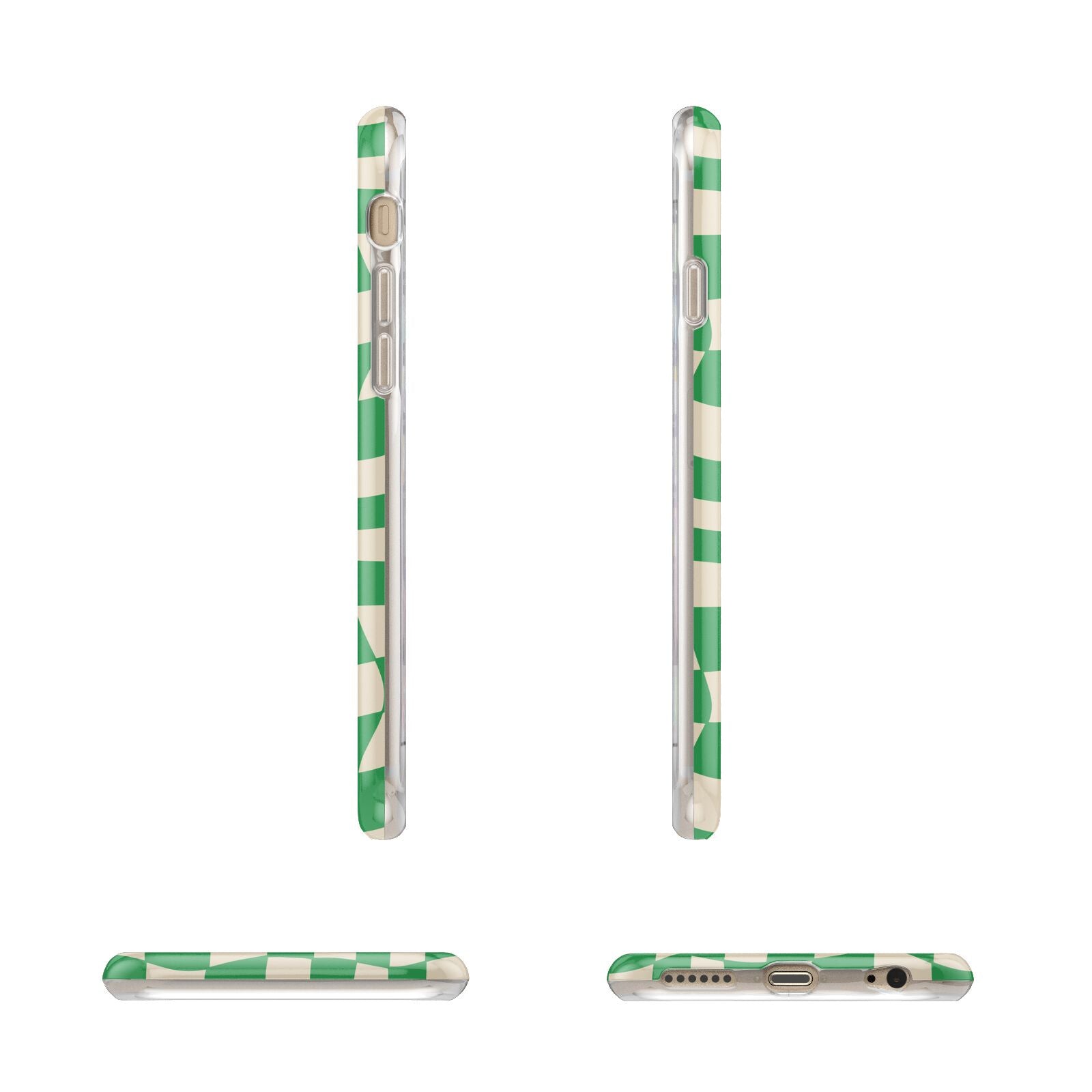 Green Check Apple iPhone 6 3D Wrap Tough Case Alternative Image Angles