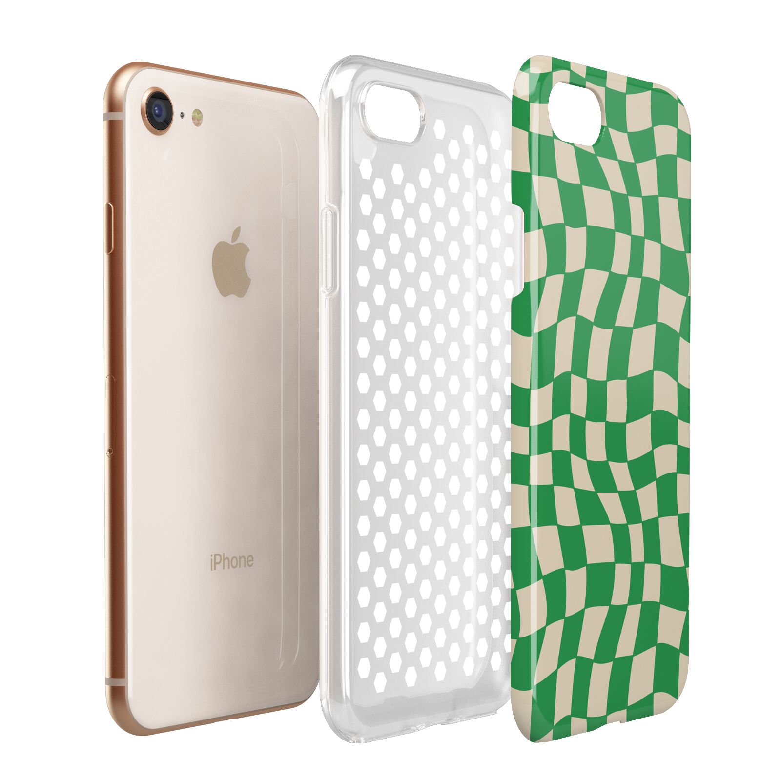 Green Check Apple iPhone 7 8 3D Tough Case Expanded View