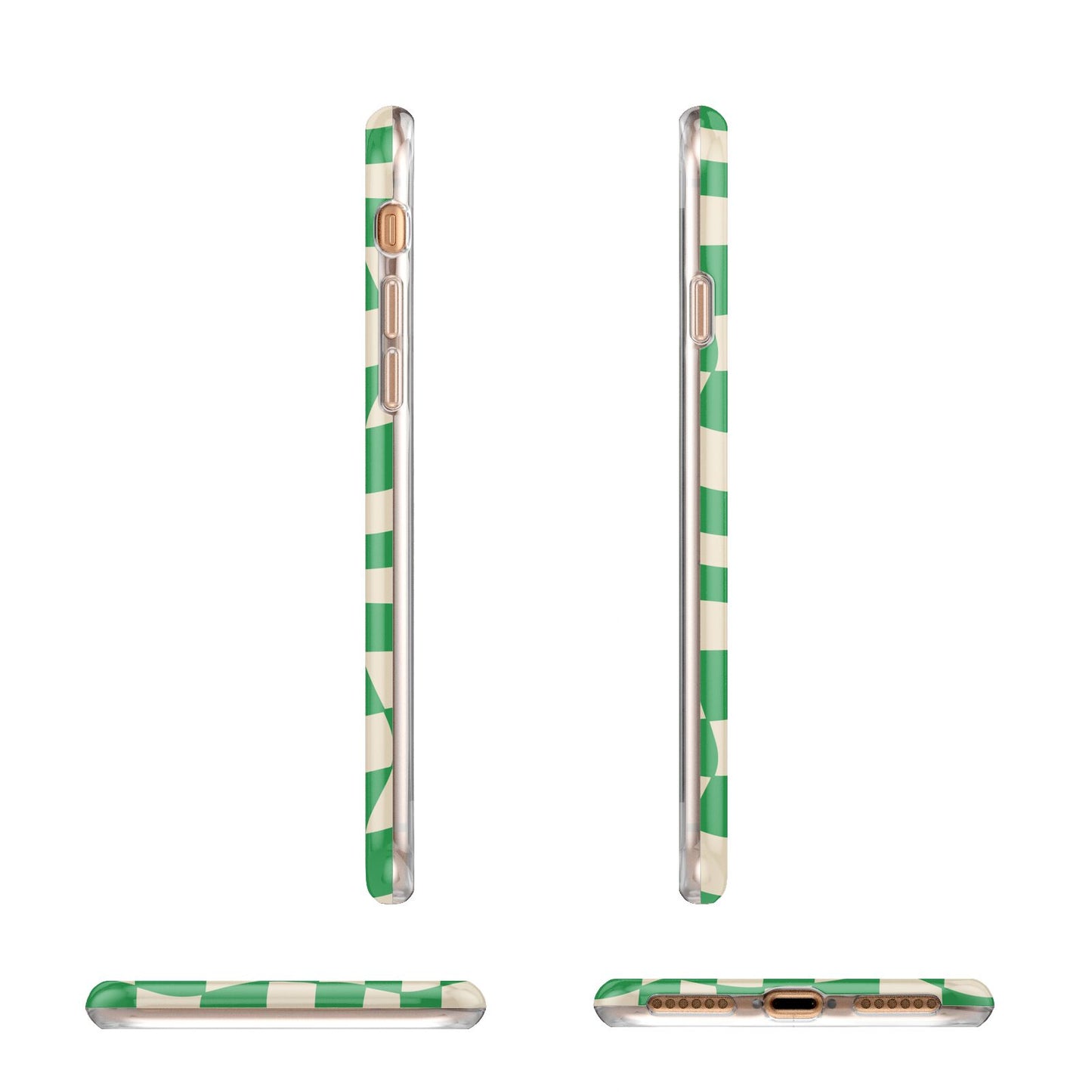Green Check Apple iPhone 7 8 3D Wrap Tough Case Alternative Image Angles