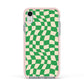 Green Check Apple iPhone XR Impact Case Pink Edge on Silver Phone