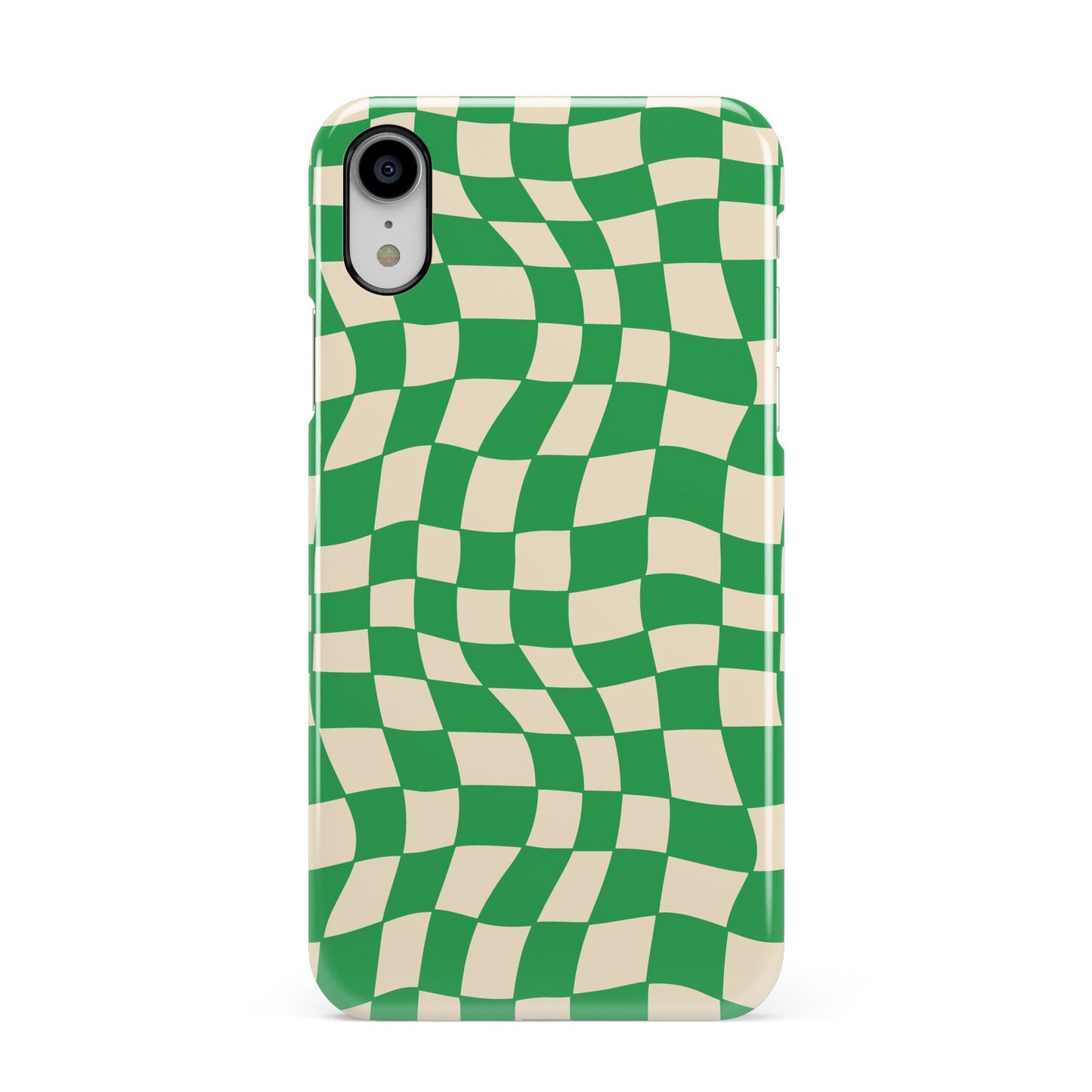 Green Check Apple iPhone XR White 3D Snap Case