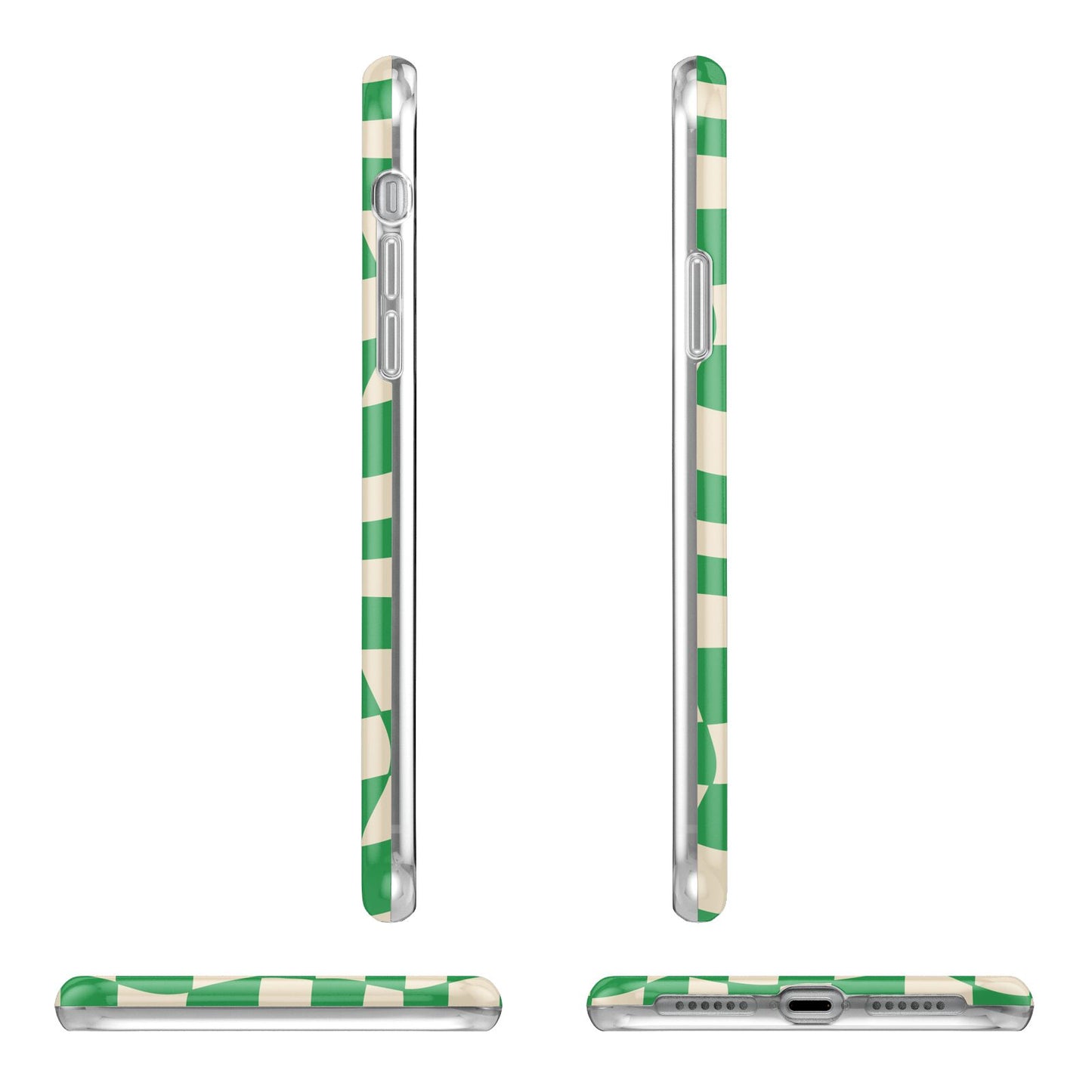 Green Check Apple iPhone XR in White with 3D Wrap Tough Case Alternative Image Angles