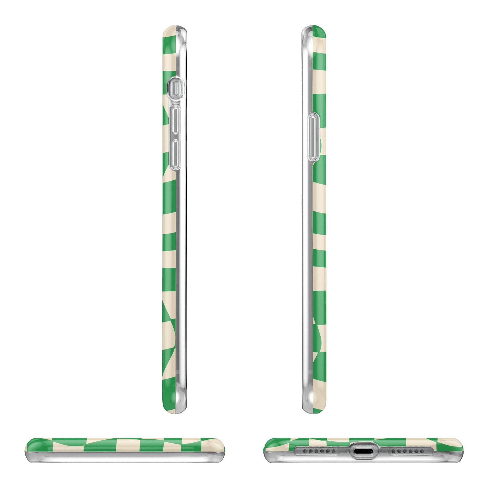 Green Check Apple iPhone XR in White with 3D Wrap Tough Case Alternative Image Angles