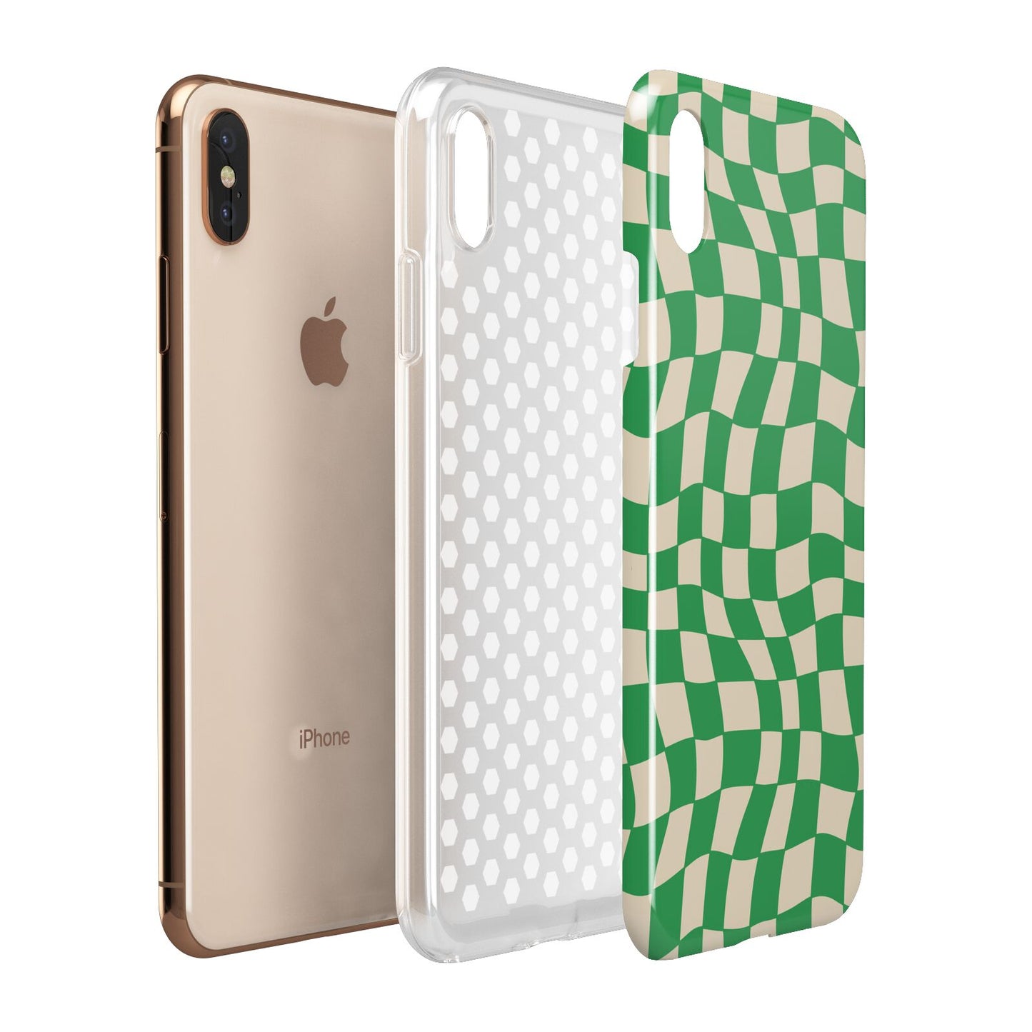 Green Check Apple iPhone Xs Max 3D Tough Case Expanded View