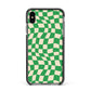 Green Check Apple iPhone Xs Max Impact Case Black Edge on Black Phone