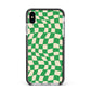 Green Check Apple iPhone Xs Max Impact Case Black Edge on Silver Phone