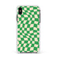 Green Check Apple iPhone Xs Max Impact Case White Edge on Black Phone