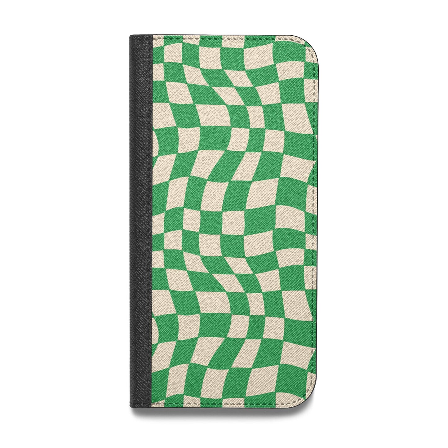 Green Check Vegan Leather Flip Samsung Case