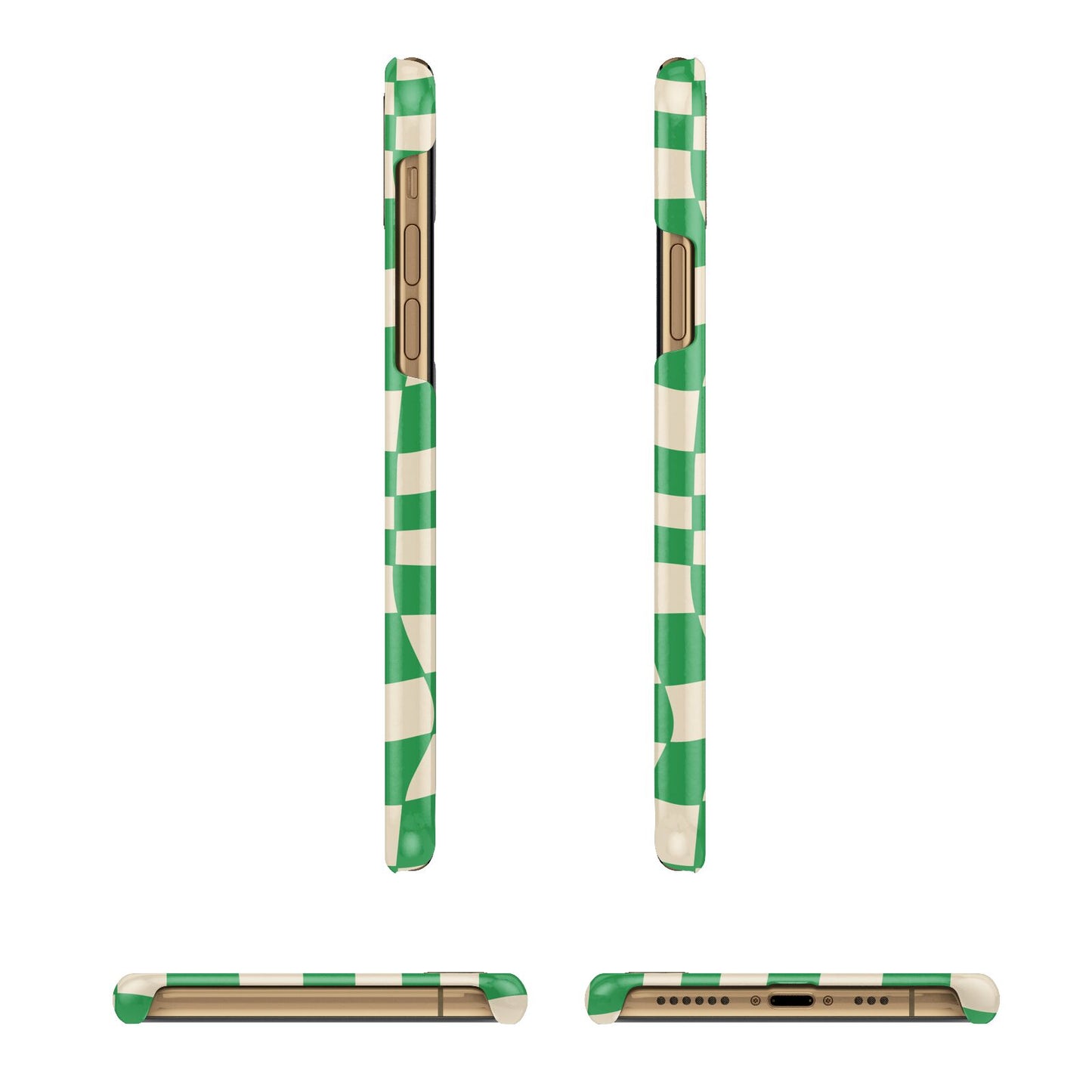 Green Check iPhone 11 3D Snap Case Angle Images