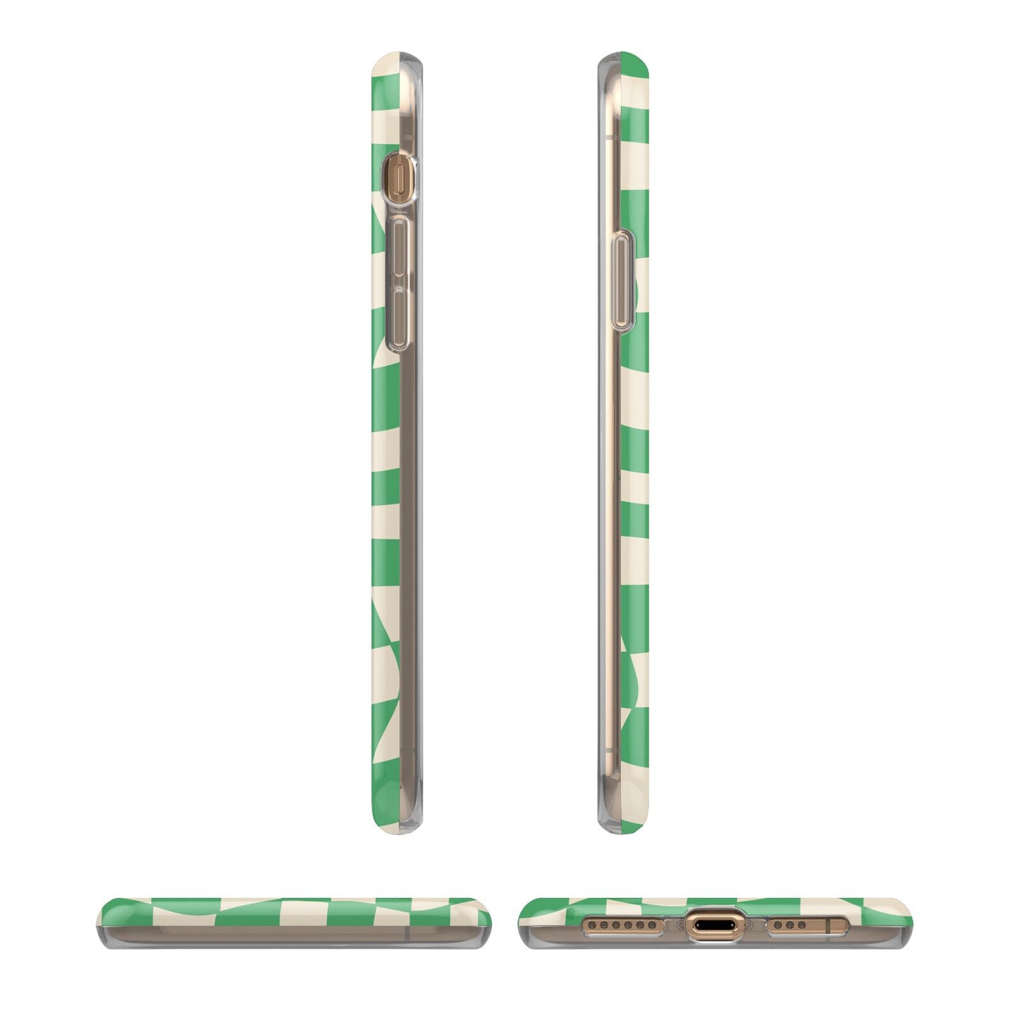 Green Check iPhone 11 3D Tough Case Angle Images