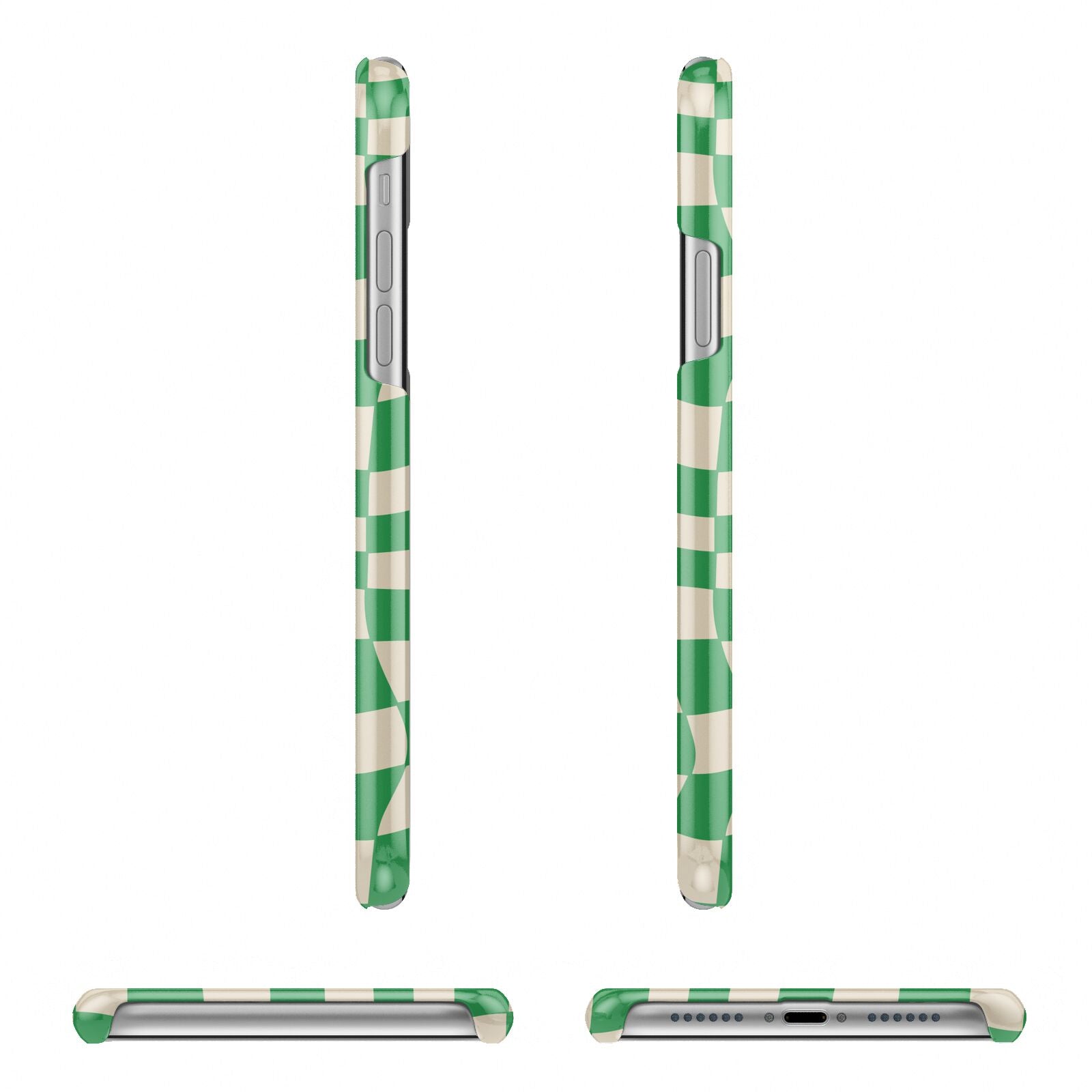 Green Check iPhone 11 Pro 3D Snap Case Angle Images