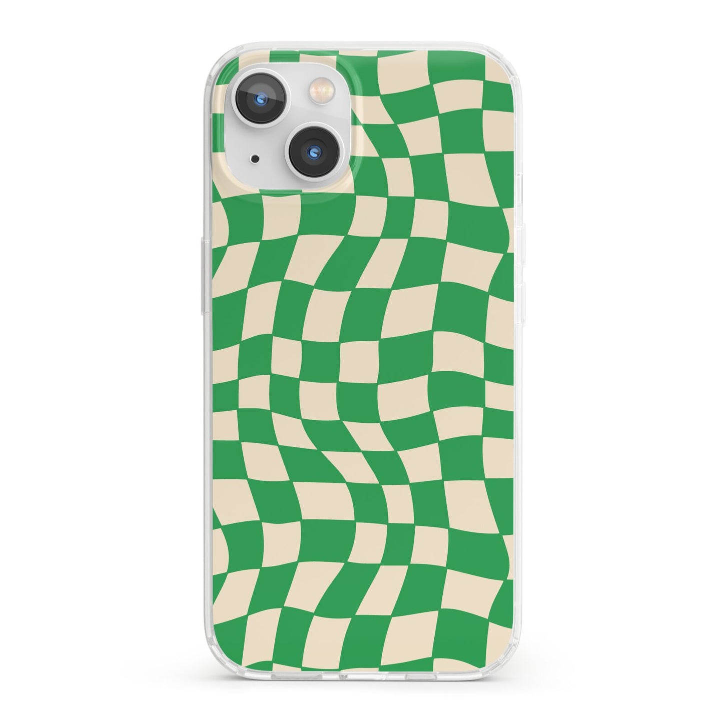 Green Check iPhone 13 Clear Bumper Case