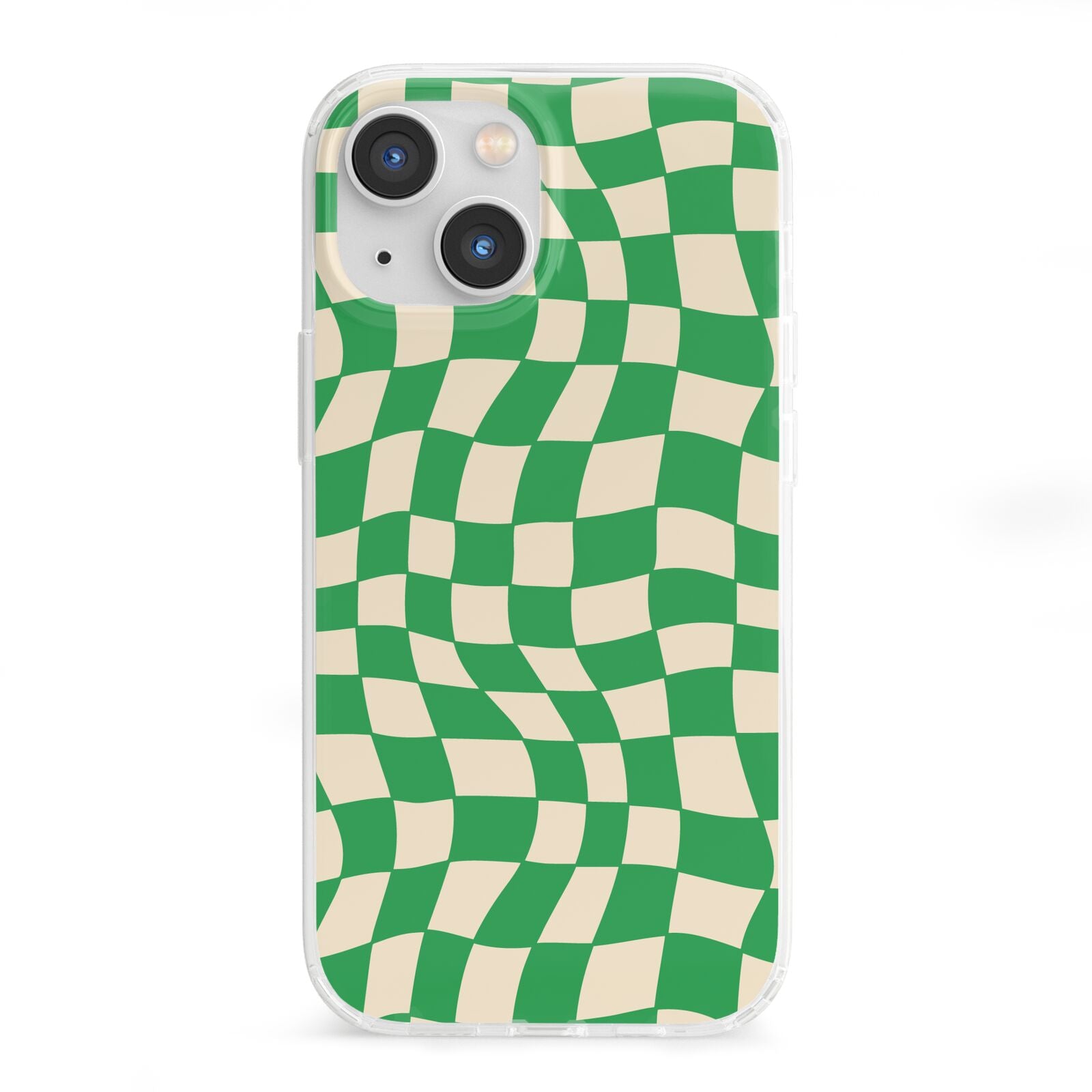 Green Check iPhone 13 Mini Clear Bumper Case