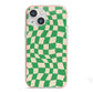 Green Check iPhone 13 Mini TPU Impact Case with Pink Edges