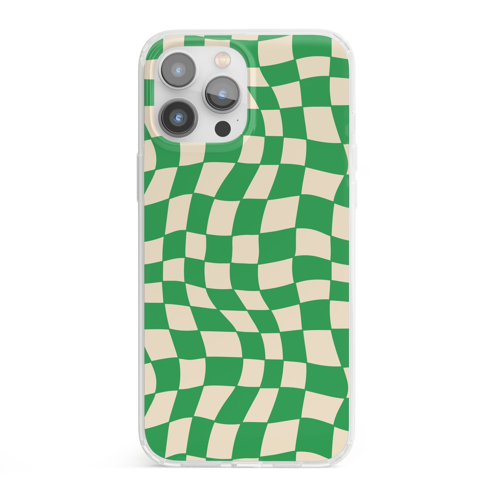Green Check iPhone 13 Pro Max Clear Bumper Case
