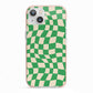 Green Check iPhone 13 TPU Impact Case with Pink Edges